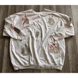 Disney Parks Cinderalla's Castle Reflective Icon Adult Women's Sweatshirt‎ 1X